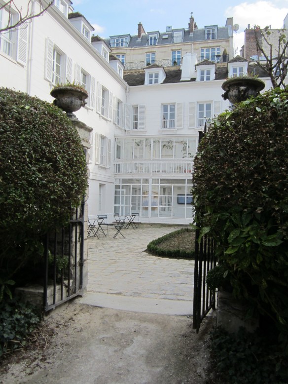 The view from the courtyard back toward the main entrance of the Reid Center
