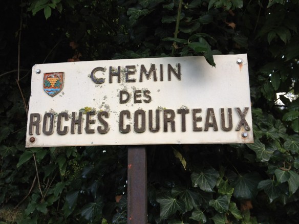 These signs might be hard to find without GPS. They're along a small little pathway called Chemin des Roches Courteuax that runs along the Seine.
