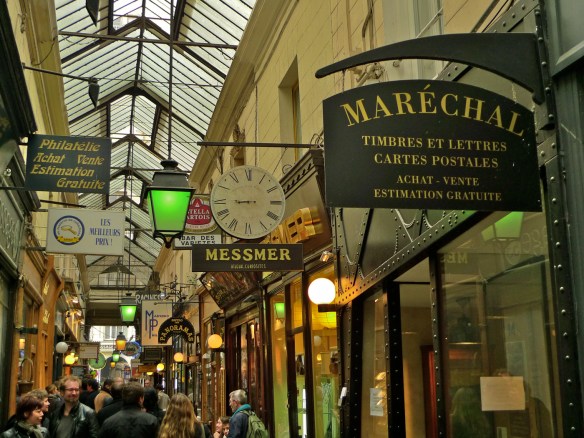 An interior view of the Passage des Panoramas in which a second floor is visible. I just couldn't figure out how to get up there.
