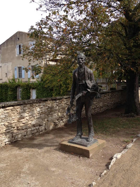 Sculpture of Van Gogh at the entrance of St-Paul-de-Mausole