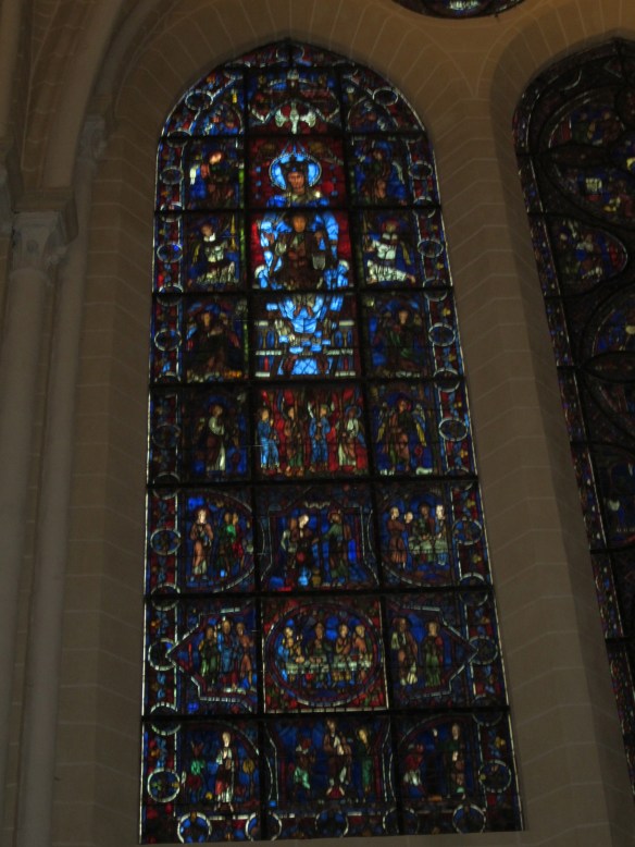 The Blue Virgin Window in the Chartres Cathedral.