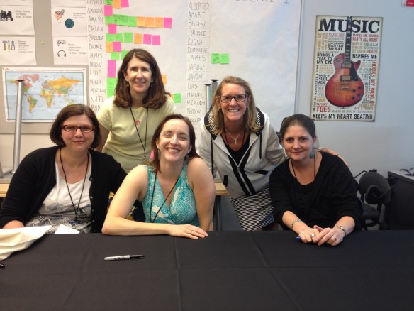 A gathering at Printers Row Litfest (from left to right): Jenny Offill, Sue Kowalski, Rebecca Makai, Margie White and Robin Black