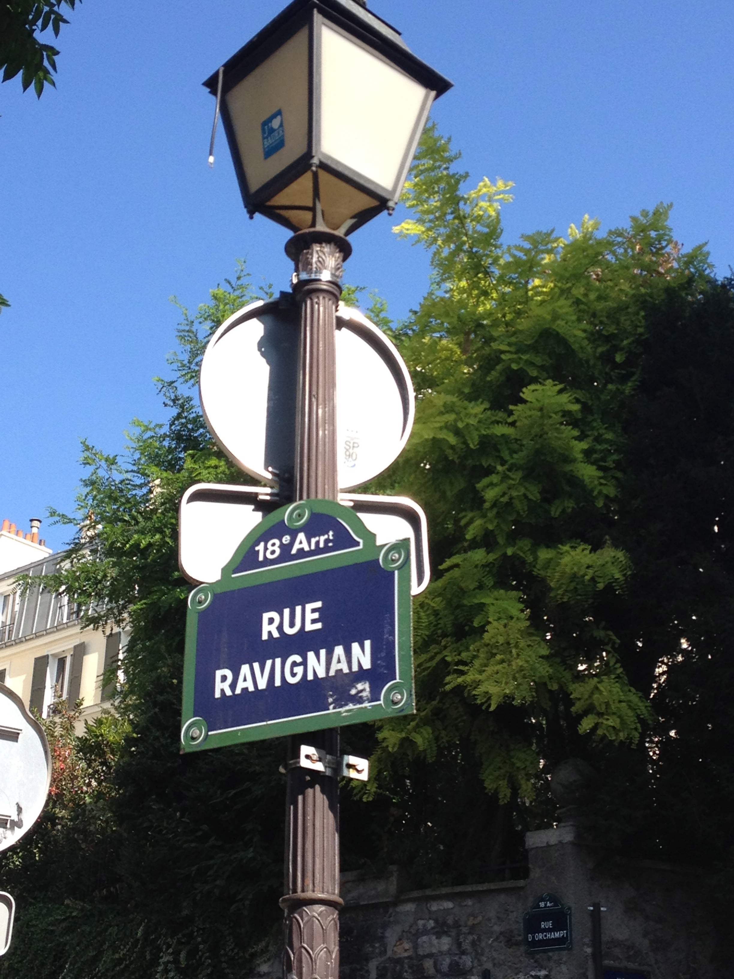rue Ravignan is a lovely spot near the top of the hill of Montmartre.