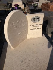 Man Ray's gravesite in the Montparnasse Cemetery. Maps are available at the entrance of the cemetery to help you find it. I might never have found it if I hadn't seen a photo online so I knew what to look for. It's right in the middle of Section 7.