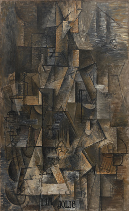 Pablo Picasso, "Ma Jolie" (Woman with a Zither or Guitar) 1911-12, Museum of Modern Art, New York