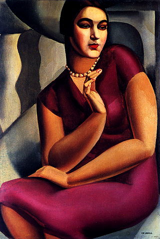 Tamara de Lempicka, Portrait of the Duchess of Valmy (1924), Oil on canvas, private collection