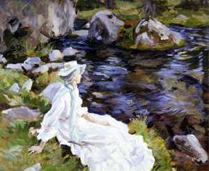 Wilfred de Glehn, Jane by the Stream, Purtud, Val d'Aosta, 1907