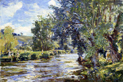 Wilfred de Glen, Jane de Glehn Painting by the River Avon, c. 1943