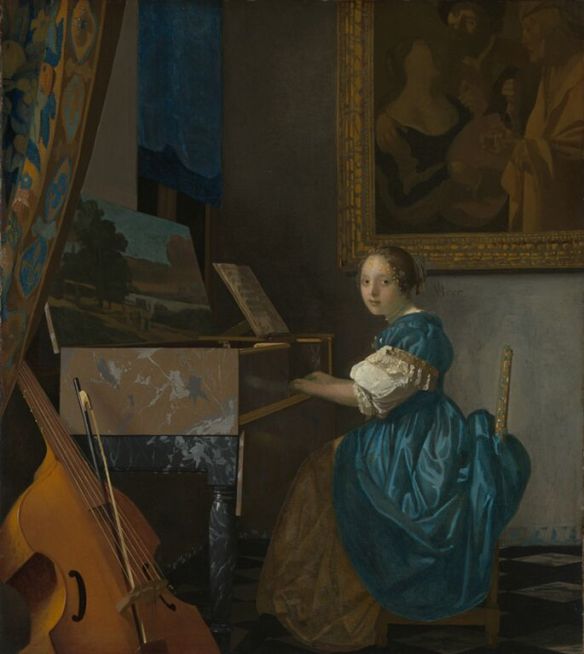 Johannes Vermeer, A Young Woman Seated at a Virginal (c. 1670-1672), oil on canvas, National Gallery, London