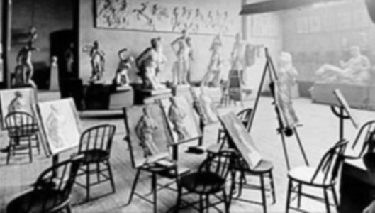 Drawing studio at the Pennsylvania Academy of Fine Arts, in what would have been an "Antique Class"