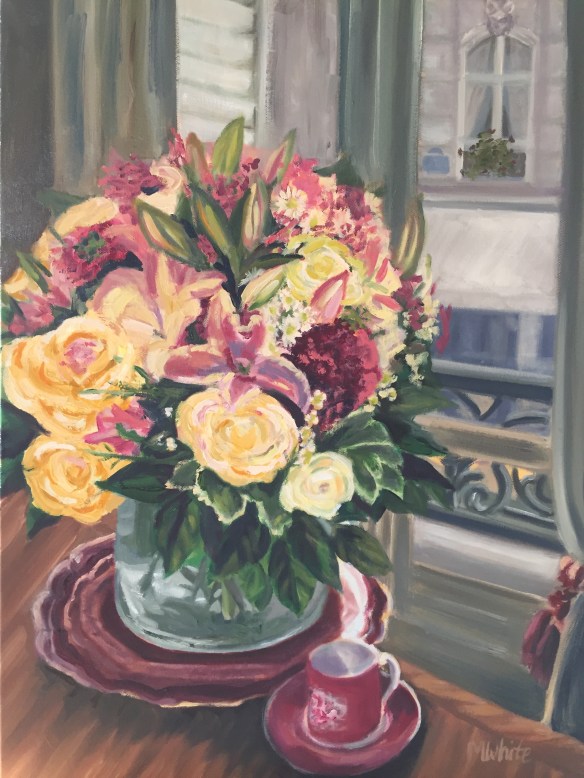 Margie White, My Paris Apartment (2016), oil on canvas, 24"x18"